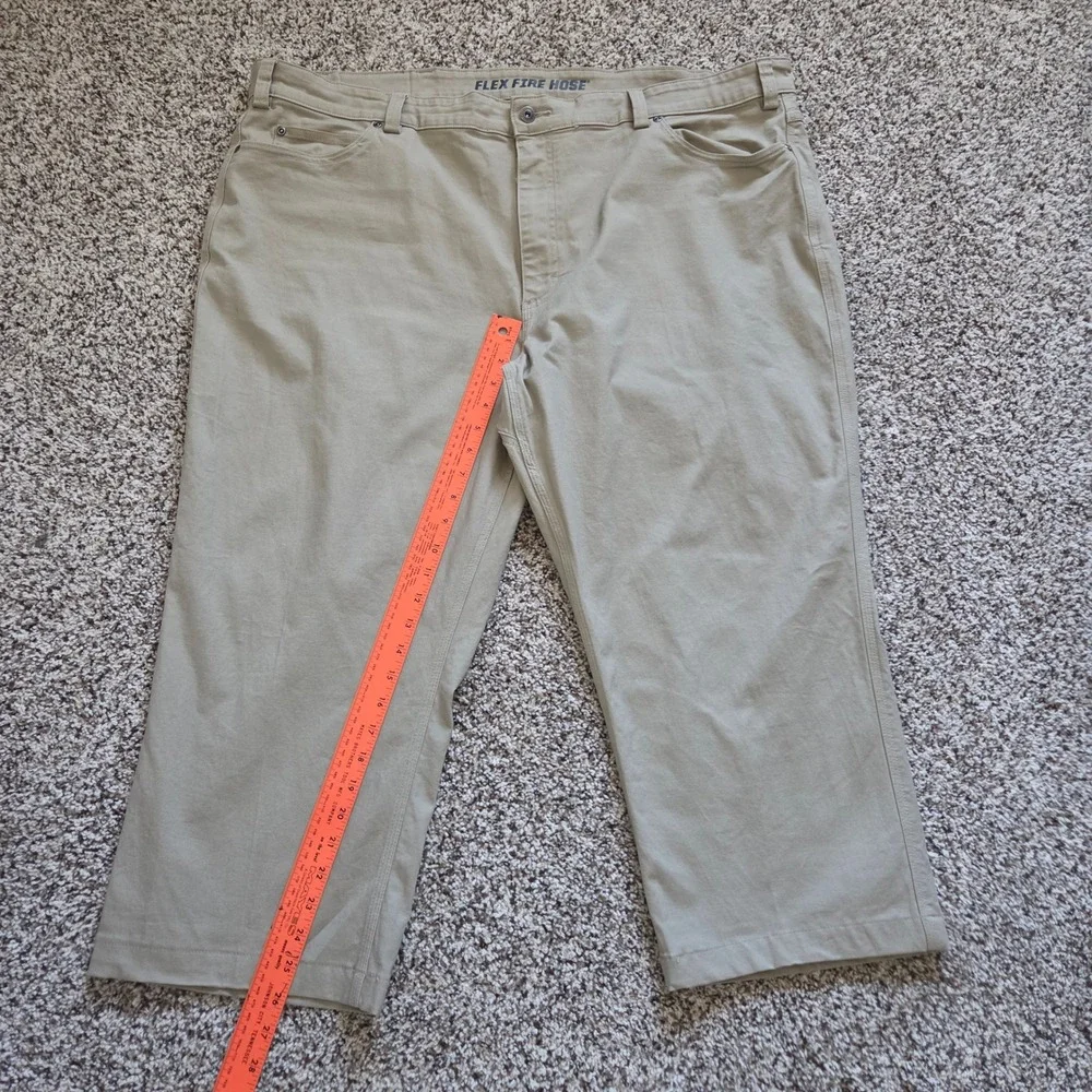 Duluth Trading Co Flex Fire Hose Relaxed Fit Pants Mens 46 x 2g Canvas Tan Khaki